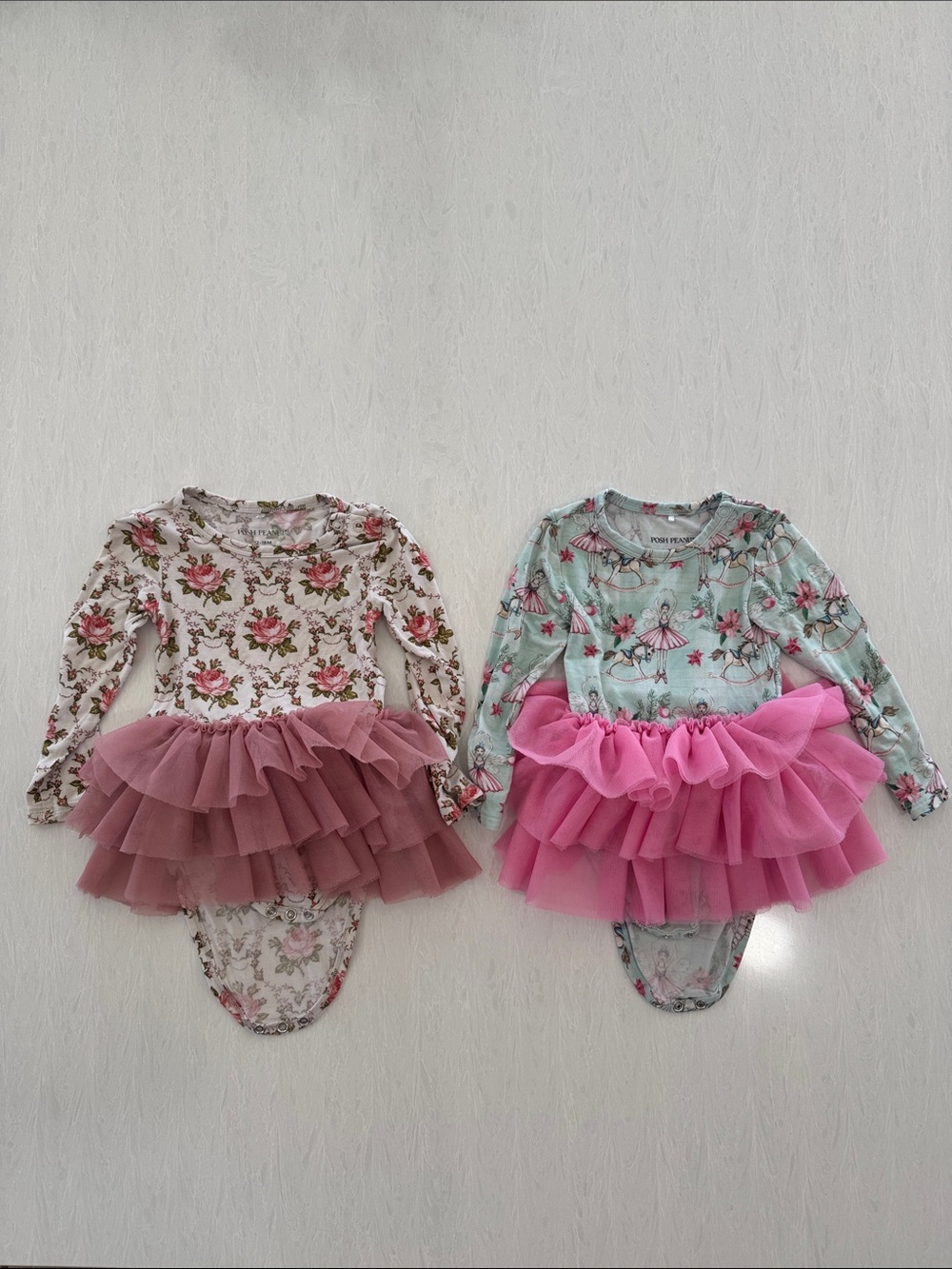 Posh Peanut Tulle Tutu Bodysuits set of 2- 12-18 month